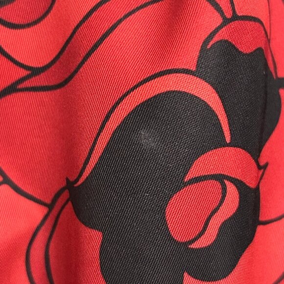 Brighton Jillian Rose Print Nylon Fabric Leather Hobo Bag Red Black - Picture 6 of 16